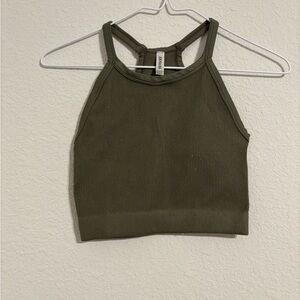 Zenana Outfitters Green Fitted Crop Tank Top